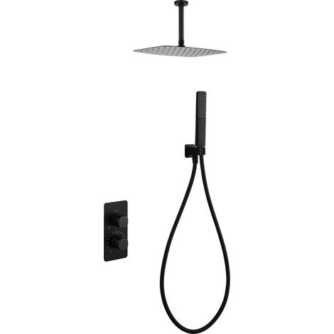 Set doccia termostatico incasso Arezzo finitura nero opaco [ IMEX® ] (1/4)