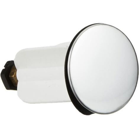 Clapet entrant pour bonde automatique, blanc et dessus chromé ， Clapet rentrant pour bonde de lavabo, blanc (1/5)