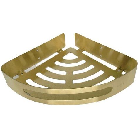 Étagère d'angle pour salle de bain – Acier inoxydable doré & acier galvanisé, rangement savon et accessoires, design moderne