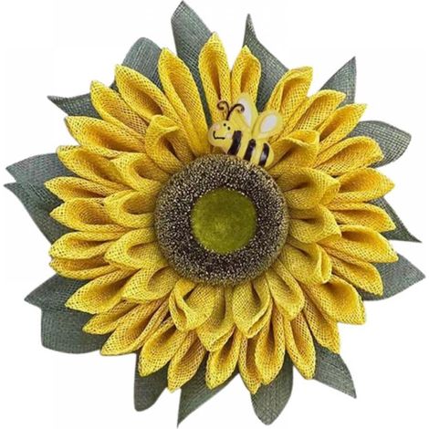 Couronne De Tournesol - 40 Cm - Pour Porte D'Entrée Mur Extérieur Intérieur - Décoration Festive Maison Jardin - 1 Pièce (1/5)