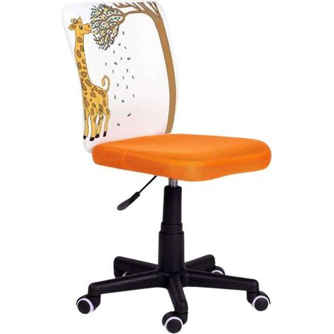 Silla Infantil Pintame Jirafa en Color Naranja y Blanco con Ruedas. Rotuladores Incluidos 77x39 cm (1/5)