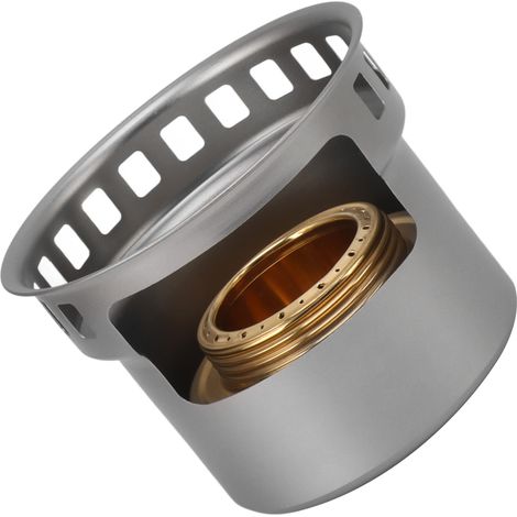 Brûleur de camping portable en aluminium résistant au vent pour randonnée, couleur gris (1/5)