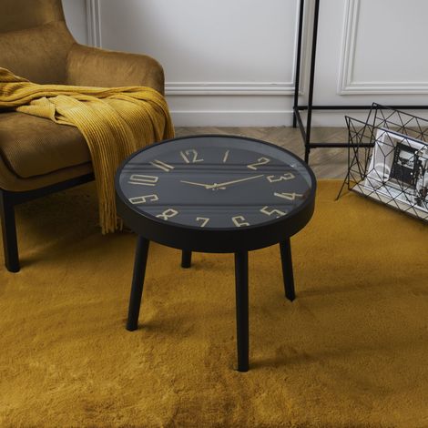 Table d'appoint - HOME DECO FACTORY - Lounge - Horloge silencieuse - Marron et noir (1/5)