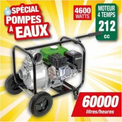 Motopompe à Pression 212CC 27m/h sur Roues - 27,5 kg - Performance Élevée et Mobilité - D-Work