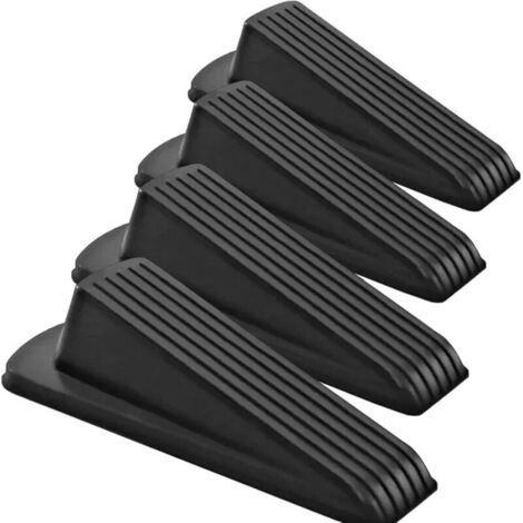 Black Silicone Door Stops, 4 Pieces, Secure Your Door Against Shocks and Noises (1/4)