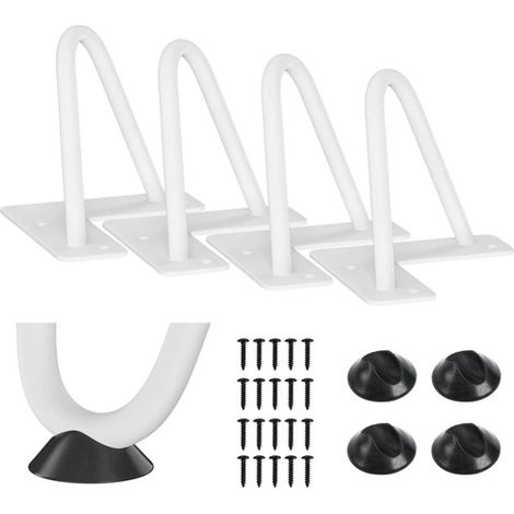 pieds de table 4 pcs. set Pieds en épingle à cheveux pieds en épingle à cheveux cadre de table chemins de table pieds table à manger Pieds de table en épingle à cheveux 2 montants acier - 20 cm (1/5)