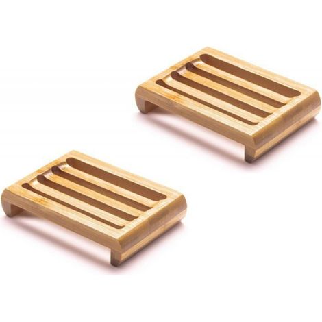 Porte-savon en bambou Plateau à savon en bambou 11 cm x 7,5 cm Produit écologique, cadeau écologique (2) (1/2)