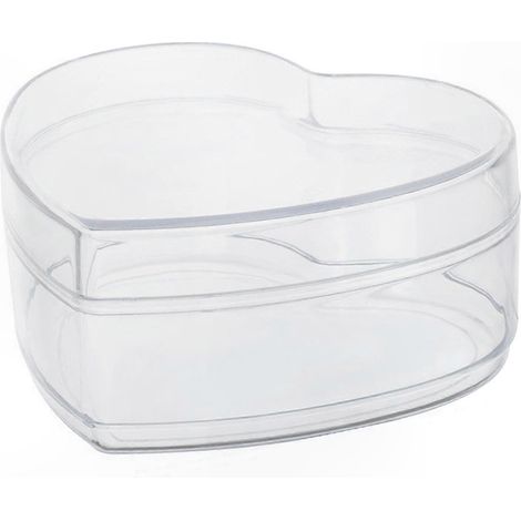 Boîte de rangement en acrylique transparent en forme de cœur et ronde, avec couvercles, idéale pour bijoux, bonbons, pilules et petits accessoires, coffret de rangement en plastique clair (1/5)