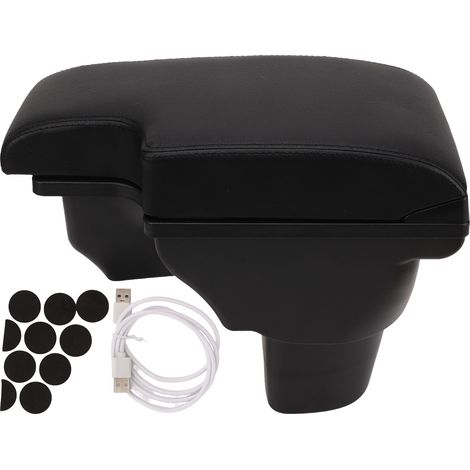 Accoudoir de voiture, boîte intérieure, Console centrale avant, stockage USB, noir, remplacement pour Juke (1/5)