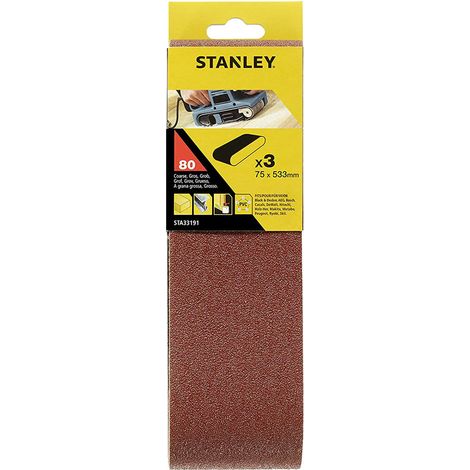 NASTRO ABRASIVO PER LEVIGATRICI A NASTRO mm 75 x 533 - gr. 80 - STANLEY