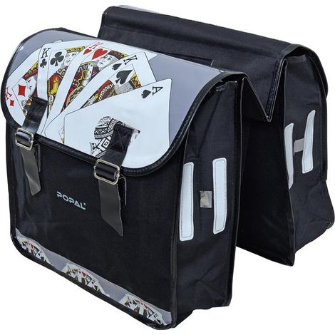 Sacoche de vélo Sacoche double porte-bagages Sacoche latérale Sacoche à bagages jeux de carte noir