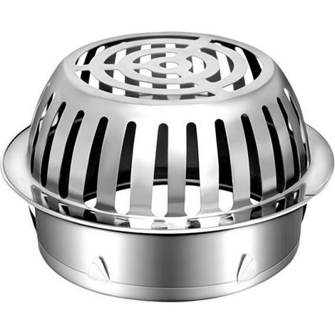 Grille d'évacuation ronde extérieure pour atrium, couvercle de dôme d'évacuation de toit en acier inoxydable, crépine anti-obstruction (150 mm) (1/5)
