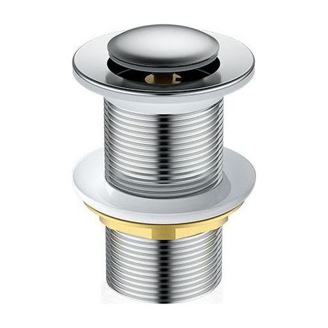 Bonde de Lavabo,Universel Bonde Pop-up sans Trop-plein Bonde de Vidage Automatique avec Bouchon de Vidange sans Tirette Clic Clac à Clapet Push Open en Inox Chromée pour Lavabo Salle de Bain (1/4)