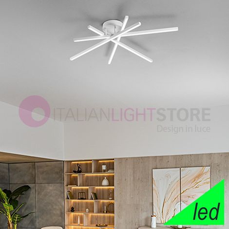 SYNCRO Plafoniera in alluminio verniciato bianco LED 58W 4060LM - CCT 3000K 4000K 6000K 4 DIFFUSORI ORIENTABILI (1/4)