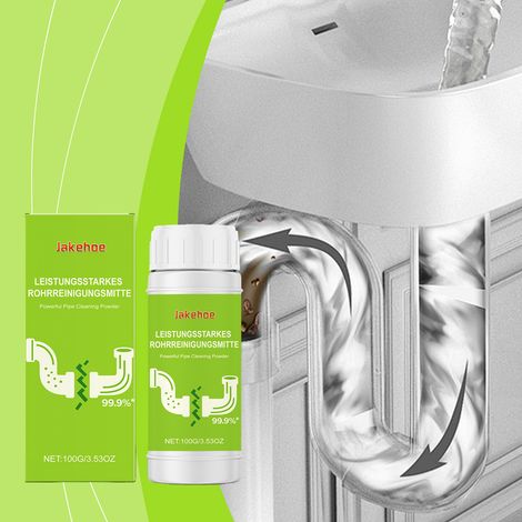Abflussreinigungspulver für Spülbecken, Abflüsse und Abwasserkanäle – löst Fett und beugt Verstopfungen vor – 100 g -- DTEKGAZ (1/5)