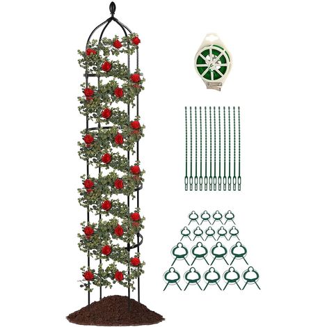 Treillis de jardin - tuteur en métal réglable en hauteur pour fleurs de (1/5)
