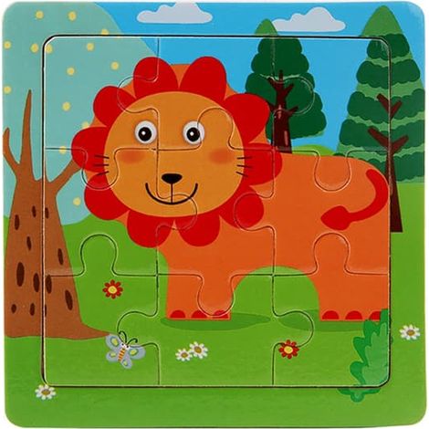 Puzzle en bois de 9 pièces - Jouet éducatif pour enfants, garçons et filles, adultes et familles à partir de 3 ans