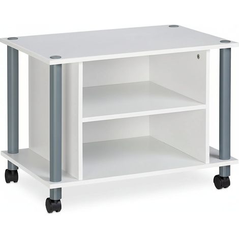 Mueble TV estante buffet con ruedas para televisión 60 blanco 1300016592 (1/3)