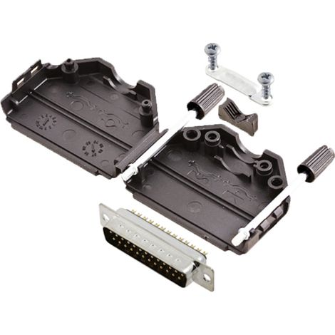TRU COMPONENTS TCDPPK25BKDBPK 7709912 D-SUB Stiftleisten-Set 180 ° Polzahl: 25 Lötkelch 1 St.