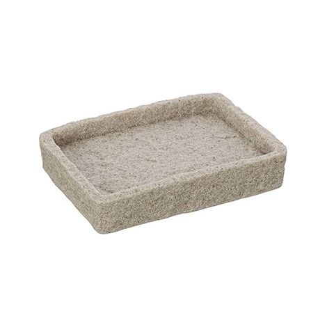 Porta sapone bagno in poliresina beige effetto pietra Linea Sabbia Feridras