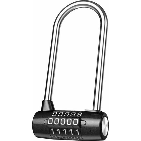5-Digit Combination Padlock, 4.65-Inch Long Shackle, Resettable Padlock, Waterproof Oblong Gym Padlock for School, Employee, Gym, and MUMU (1/4)