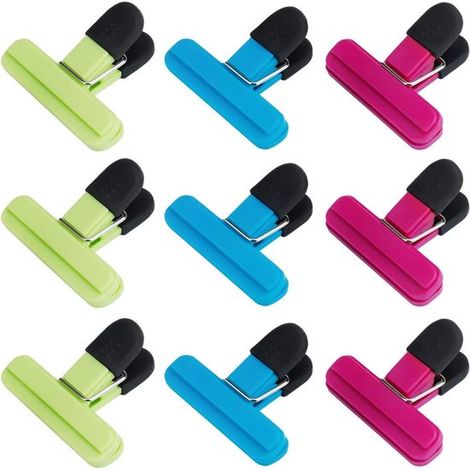 9 piezas, Clips de cocina para sellar alimentos, Clips de plástico reutilizables, Para mantener los alimentos frescos, 7,5  6,5 cm (1/5)