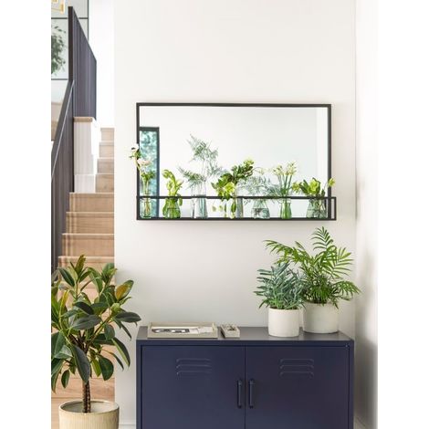 Garden Trading Sapperton Indoor Mirror Bathroom Hallway Shelf 60x100cm Black (1/3)