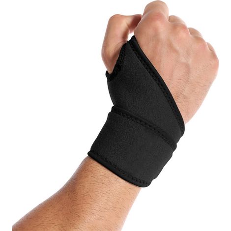 Atmungsaktive Handgelenkbandage mit Klettverschluss, aus strapazierfähigem, flexiblem und komfortablem Nylon, Kompressionsbandage für Sport und Outdoor-Aktivitäten, schwarz.