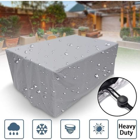 Housse de protection pour meubles de jardin, tissu en polyester imperméable, pour table et chaises de jardin, anti-UV, pour table de jardin rectangulaire et chaises - 11511570 CM (1/3)