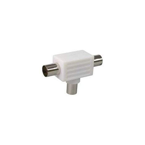 ADATTATORE TV COASSIALE- - 1 spina + 2 prese mm.9,5 - 10 pezzi