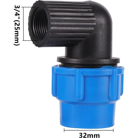 Filetage femelle 1/2quot 3/4  Filetage mâle 20/25/32 mm 1quot  Coude de 25 mm réduisant les raccords de tuyauterie en pe d'irrigation de l'agriculture de jardin de connecteur