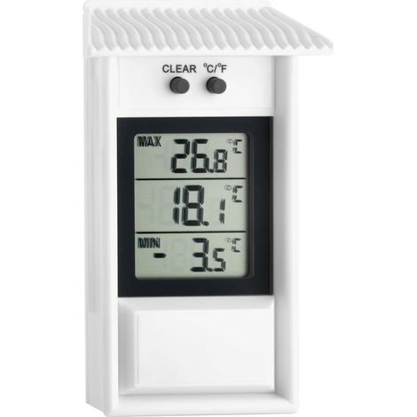 thermomètre numérique Maxima-Minima, 30.1053, résistant aux intempéries, utilisable à l'intérieur ou à l'extérieur, blanc (1/4)