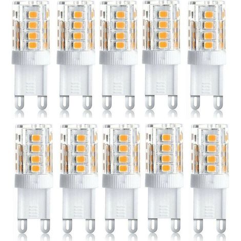 Lot de 10 spots LED décoratifs, ampoules LED G9, 5 W blanc chaud/blanc froid, ampoules LED à économie d'énergie, remplacement d'ampoules halogènes, 230 V CA non dimmables (1/5)