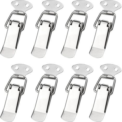 8 Pcs Loquet à Ressort Bascule Acier Inoxydable Fermeture à levier Boîte à Ressort pour Coffret Boîte (1/4)