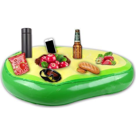 Aufblasbarer, schwimmender Getränkehalter, Sommer-Strandbecherhalter, Whirlpool-Getränkehalter, Obstsalat-Getränkehalter, Grün (1/5)