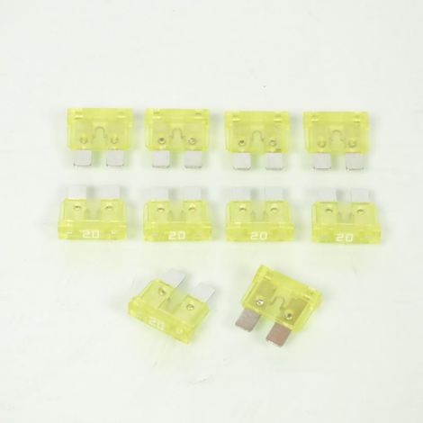 Lot de 10 fusible de 20A plat standard enfichable 19x19x5mm pour (1/3)
