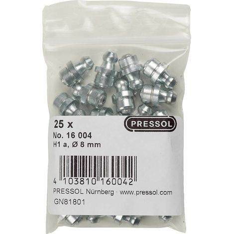 Pressol Ingrassatore conico H1 A dritto, Ø 8 mm-V. 25 pz.