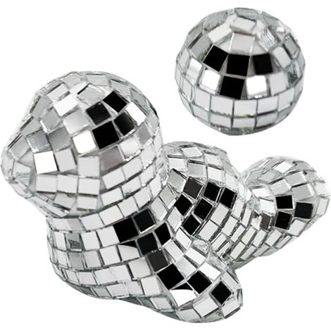 Figurine Ornement Minimaliste Adorable de Phoque Argentée en Verre et Écume Miniature Décoration Miroir Disco Réfléchissante pour Bureaux et Tables de Chevet (1/5)