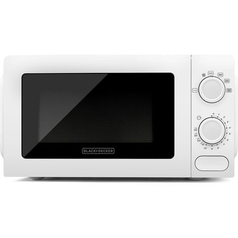 BLACK+DECKER BXMY700E - Mikrowelle de 20L de Fassungsvermögen und 700W de Leistung, 6 Stufen, Auftaufunktion, Timer 30 min, Summer, Geschirr de 245mm, kompaktes Design (1/5)