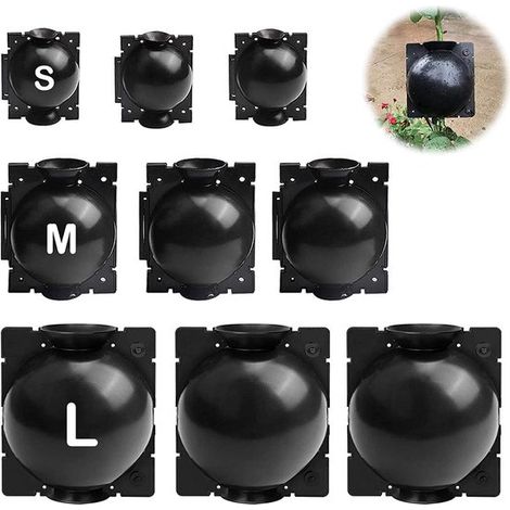 Lot de 9 boîtes de culture pour enracinement des plantes par marcottage aérien, 3 tailles S, M et L, réutilisables, avec entrée d'eau et fenêtre d'observation (1/5)