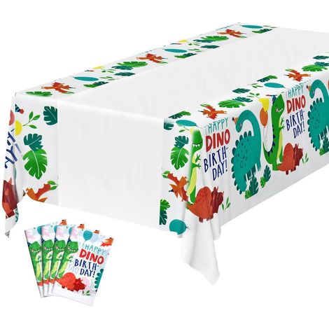 Nappe Dinosaure 4 pièces, imperméable, pour anniversaire enfant, 180x108cm