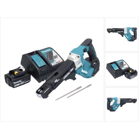 Makita DFR 551 RF1 Akku Magazinschrauber 18 V 25 - 55 mm Brushless + 1x Akku 3,0 Ah + Ladegerät (1/5)