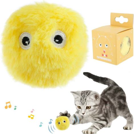 Balles interactives JTWEEN avec sons animaux réalistes (grenouille, grillon, oiseau, chaton), rechargeables à l'herbe à chat (1/5)