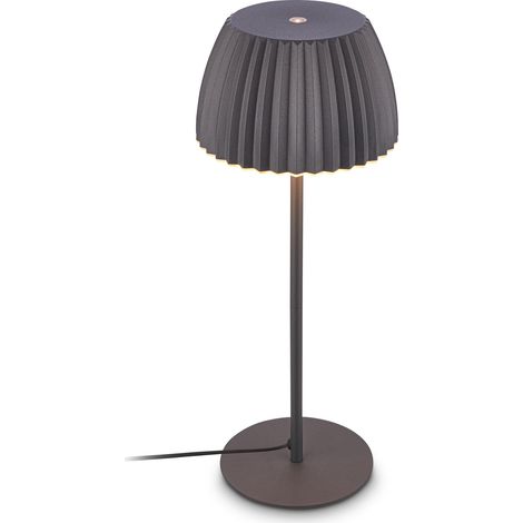 Lampe de table LED à intensité variable, blanc chaud, bord lumineux, chevet, bureau, salon à poser, lampe à poser, table salon, 14,3x36 cm, anthracite (1/5)