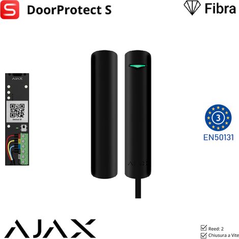 143555 - Superior - Superior DoorProtect G3 Fibra - Verdrahteter Öffnungs-, Erschütterungs- und Neigungsmelder Grade 3 - Farbe black - Ajax professionelle Sicherheit