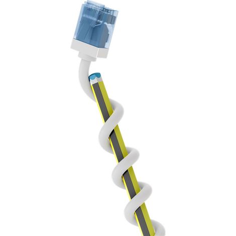 Ultraflexibles CAT 6A Patchkabel, slim, U/UTP, weiß, extrakurze Stecker, reiner Kupferleiter (CU), LSZH, TPE-Mantel, AWG 32. Kabellänge 2 m (1/5)