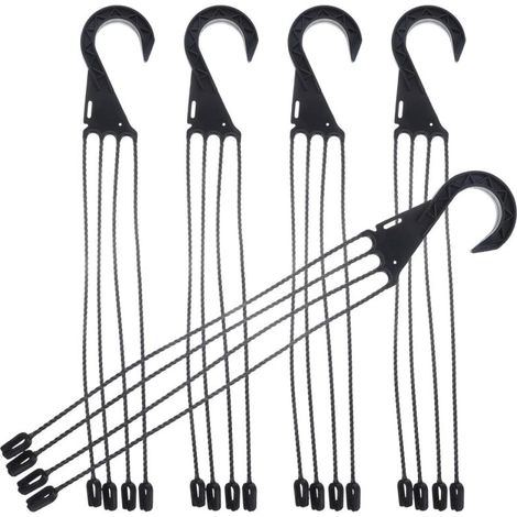 Ganchos de plástico resistentes para colgar plantas, 5 unidades, 45 cm — para uso interior/exterior (blanco)