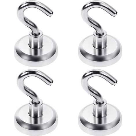 [NIEMALS VERWENDET] Set mit 4 Neodym-Magnethaken – 25 mm – Für Küche, Bad, Garage, Büro (1/2)