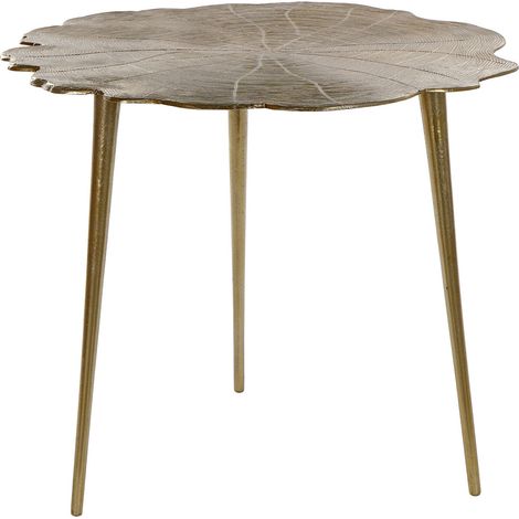 Table d'appoint ronde en aluminium coloris or - diamètre 62 x Hauteur 54 cm (1/3)