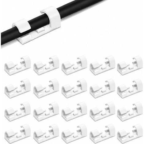 Organisateur de câbles auto-adhésif, clips de fixation muraux pour câbles réseau, clips de câbles sans clous. (1/5)